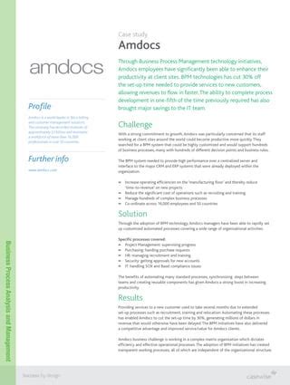 Working at Amdocs company profile and information .